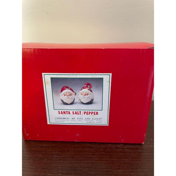 Vintage Fitz & Floyd Omnibus Santa Salt and Pepper Shakers, Christmas Tableware - Picture 7 of 8